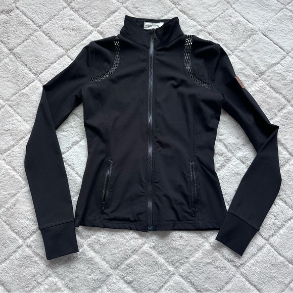 City Girl Equestrian | Black Laser Cut Full Zip Jacket | Size Small - Picture 1 of 10